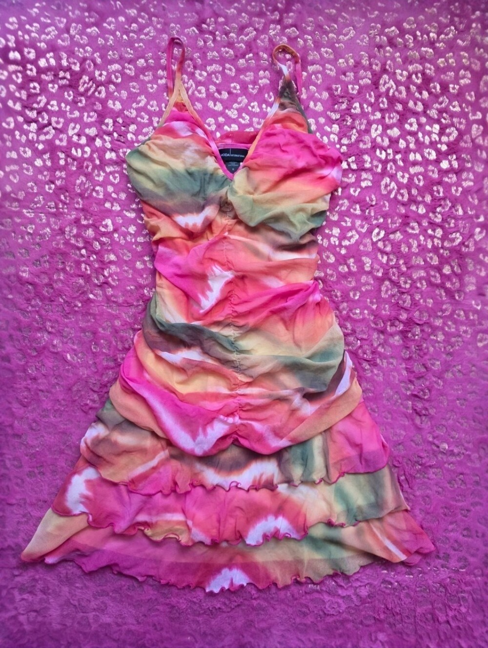 Moda International 2000s ruffle mini dress - Picture 2 of 4
